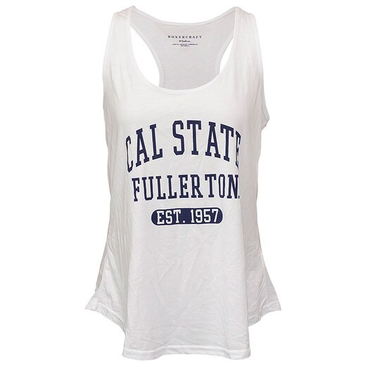 Cal State Fullerton Essential Racerback Tank - White